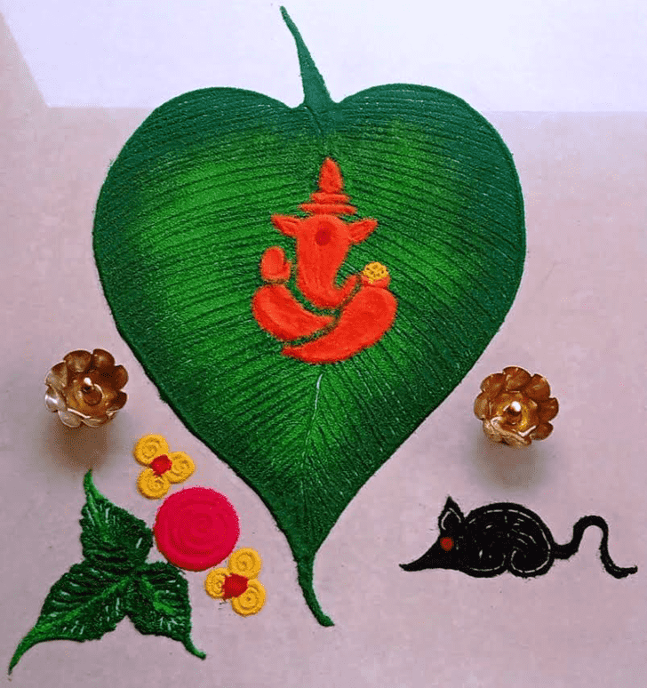 Awesome Leaf Rangoli