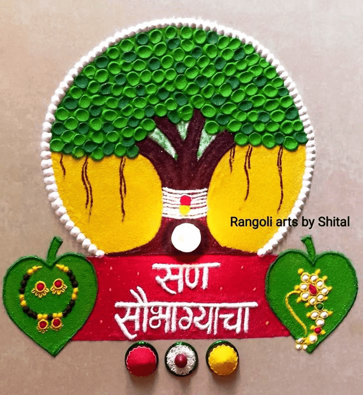 Magnificent Leaf Rangoli