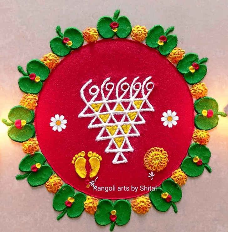 Mesmeric Leaf Rangoli