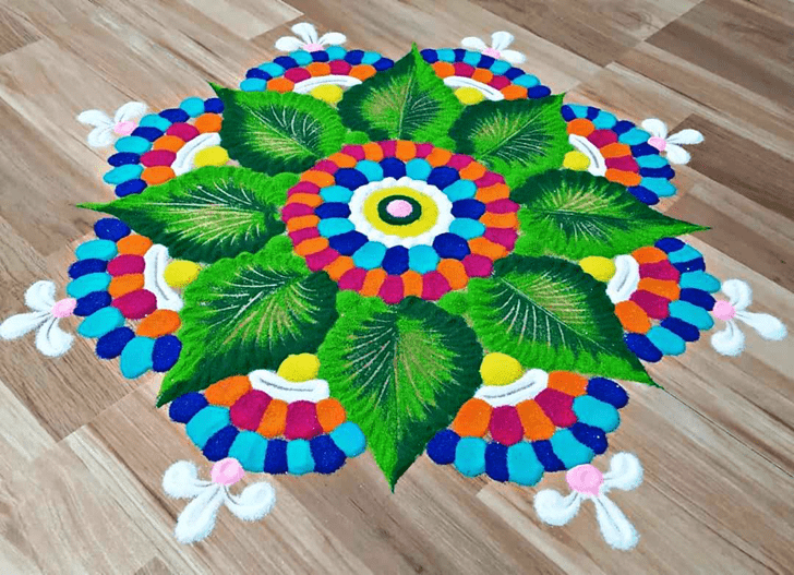 Pretty Leaf Rangoli