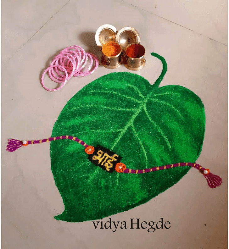 Ravishing Leaf Rangoli