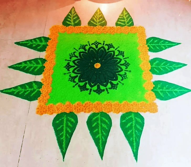 Refined Leaf Rangoli