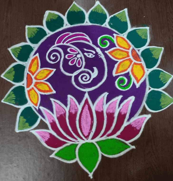 Enthralling Lord Ganesha Rangoli