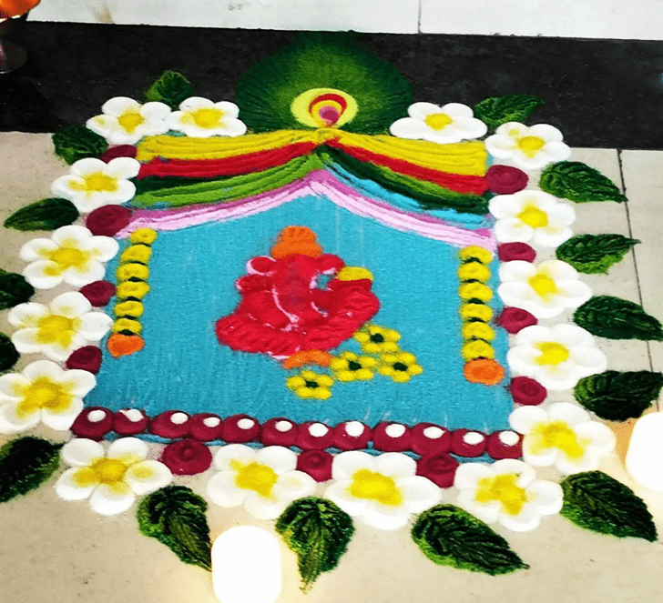 Grand Lord Ganesha Rangoli