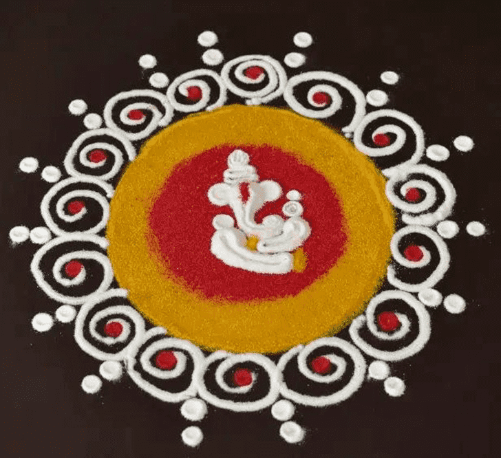 Marvelous Lord Ganesha Rangoli