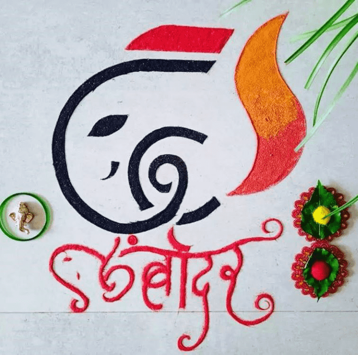 Mesmeric Lord Ganesha Rangoli