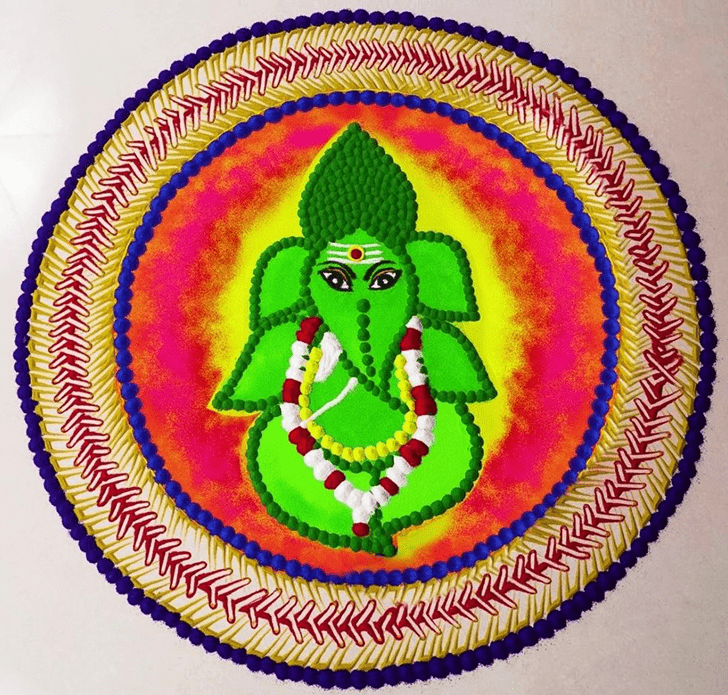 Nice Lord Ganesha Rangoli