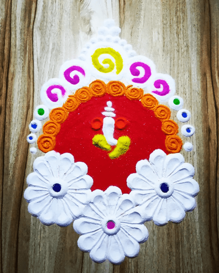 Refined Lord Ganesha Rangoli