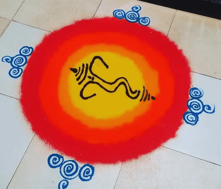 Resplendent Lord Ganesha Rangoli