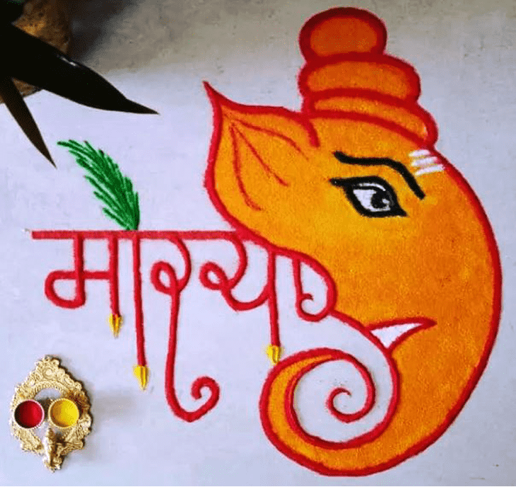 Splendid Lord Ganesha Rangoli