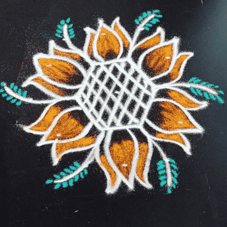 Dazzling Lotus Rangoli