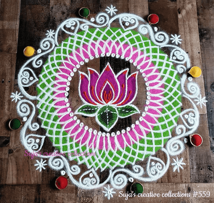 Delicate Lotus Rangoli