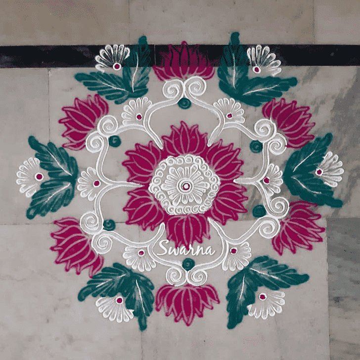 Elegant Lotus Rangoli