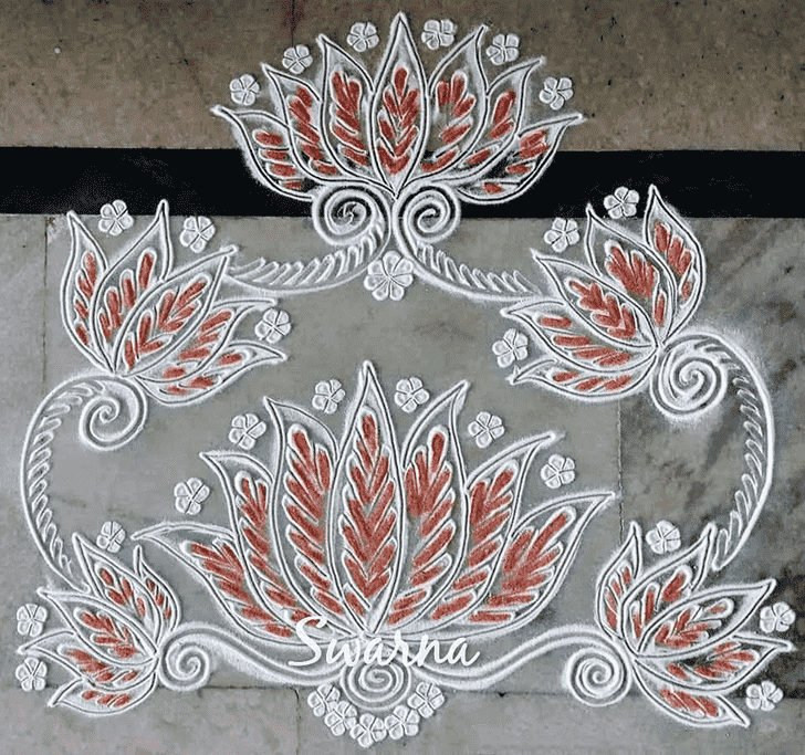 Exquisite Lotus Rangoli