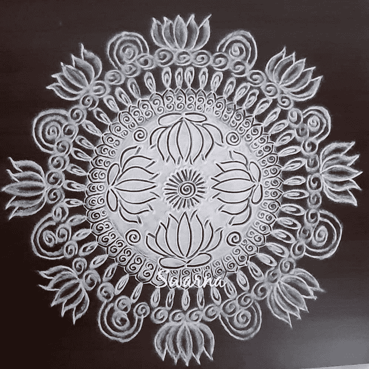 Fascinating Lotus Rangoli