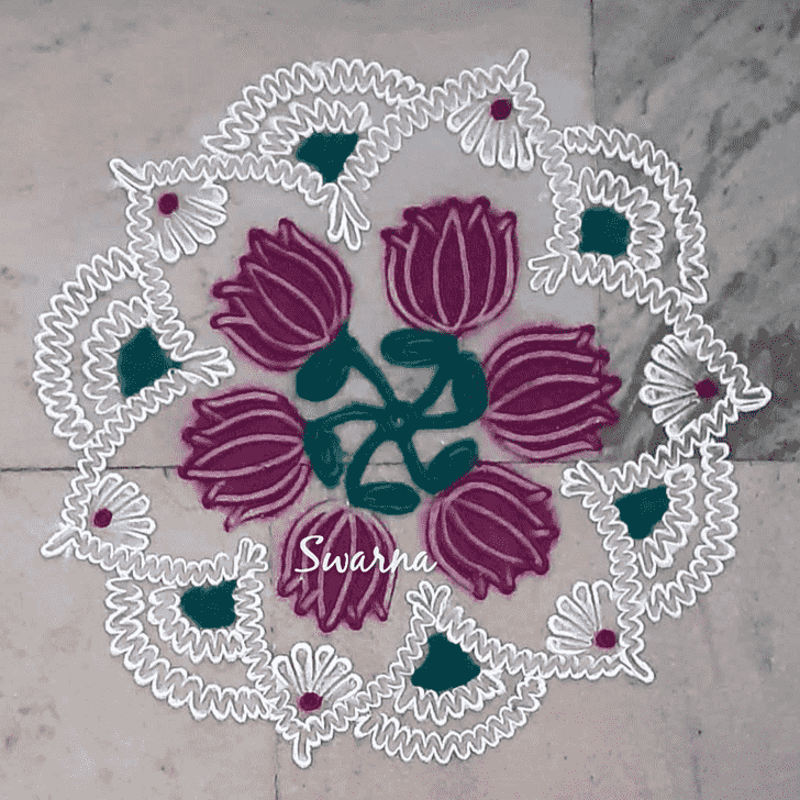 Fine Lotus Rangoli