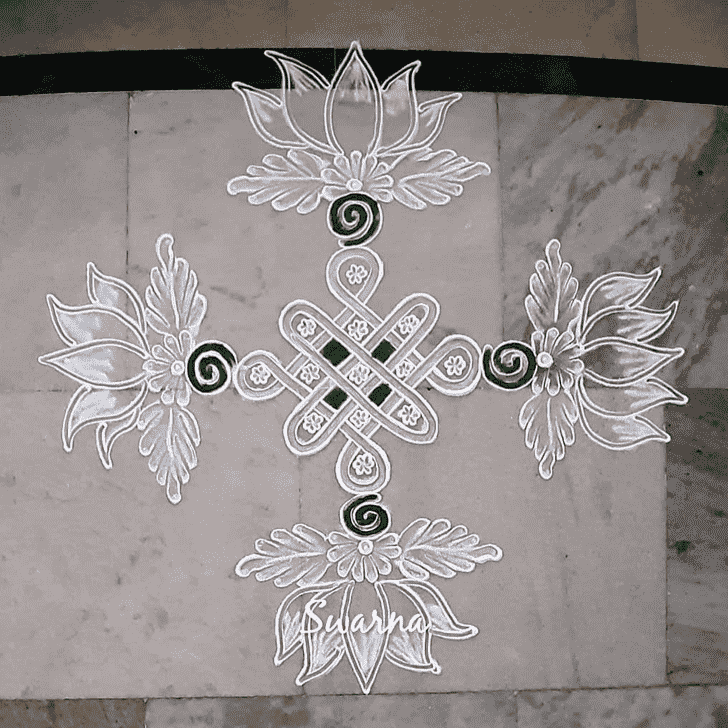 Good Looking Lotus Rangoli