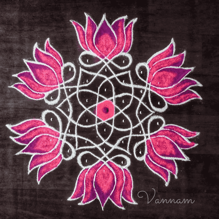 Gorgeous Lotus Rangoli