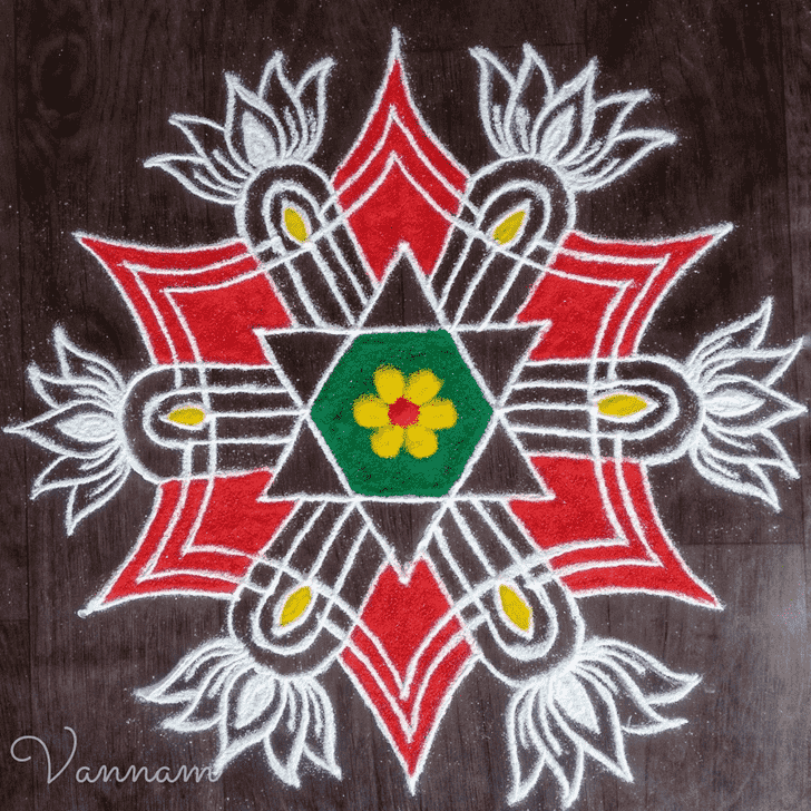 Graceful Lotus Rangoli