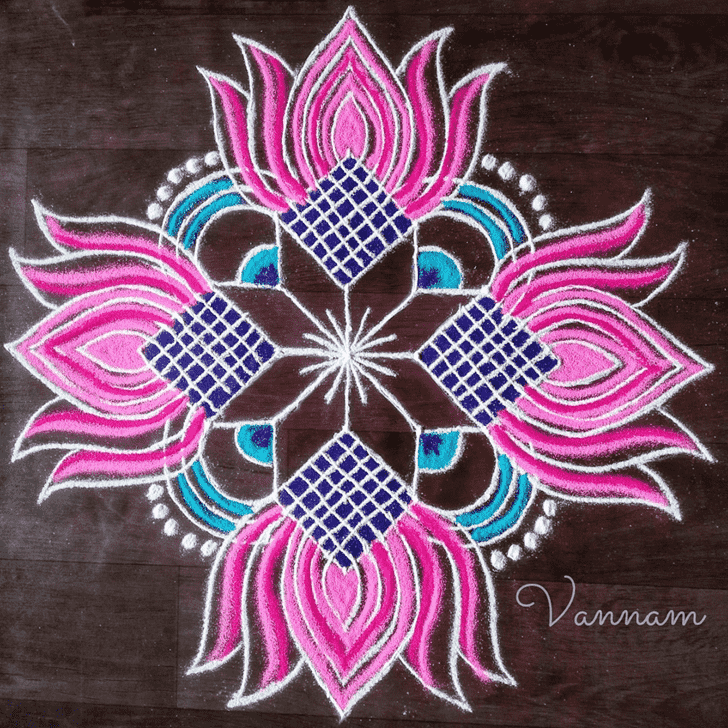 Grand Lotus Rangoli