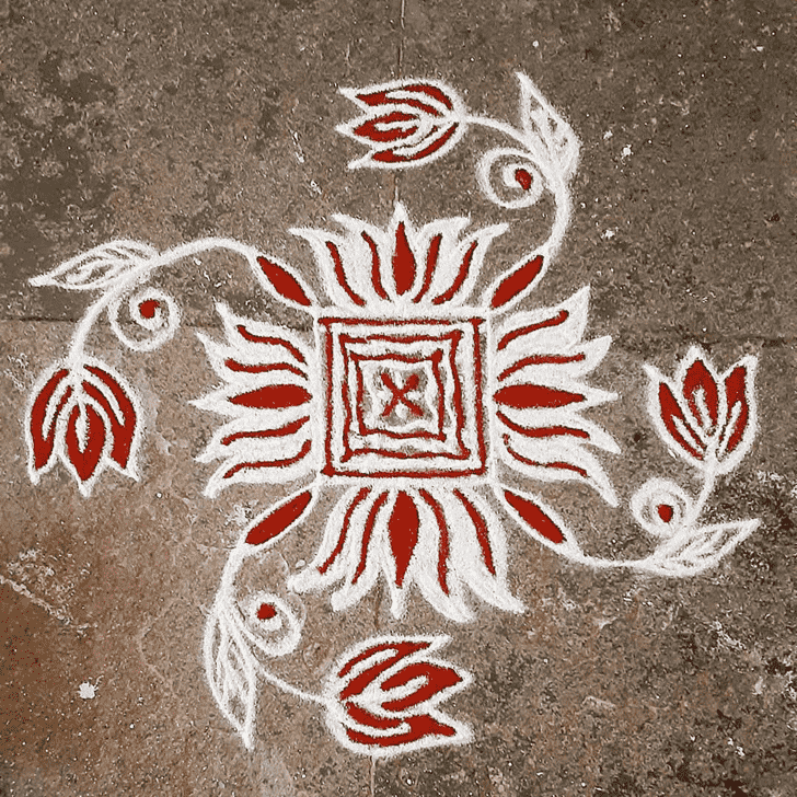 Lovely Lotus Rangoli Design