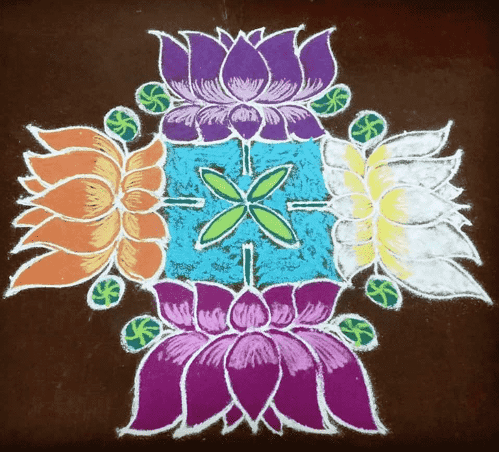 Ravishing Lotus Rangoli