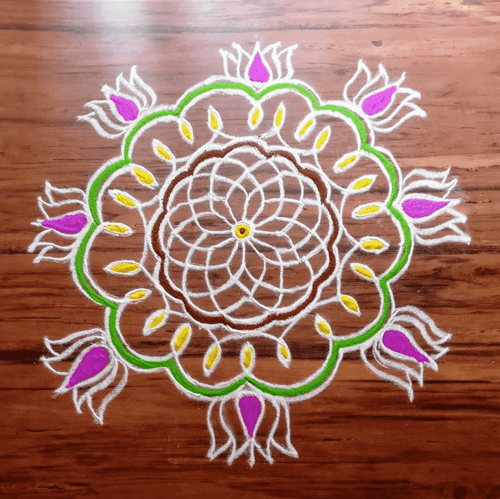 Shapely Lotus Rangoli