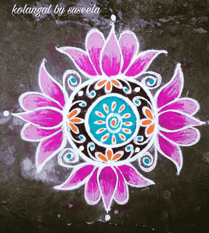 Splendid Lotus Rangoli