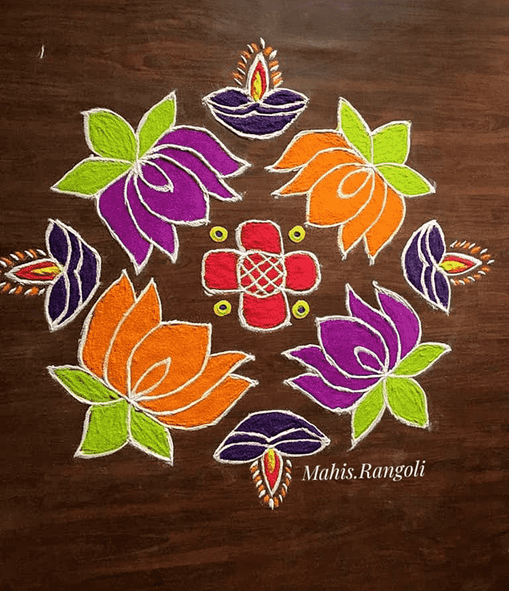 Stunning Lotus Rangoli