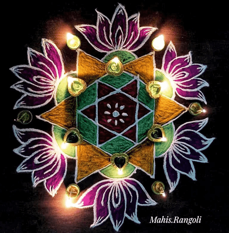 Superb Lotus Rangoli