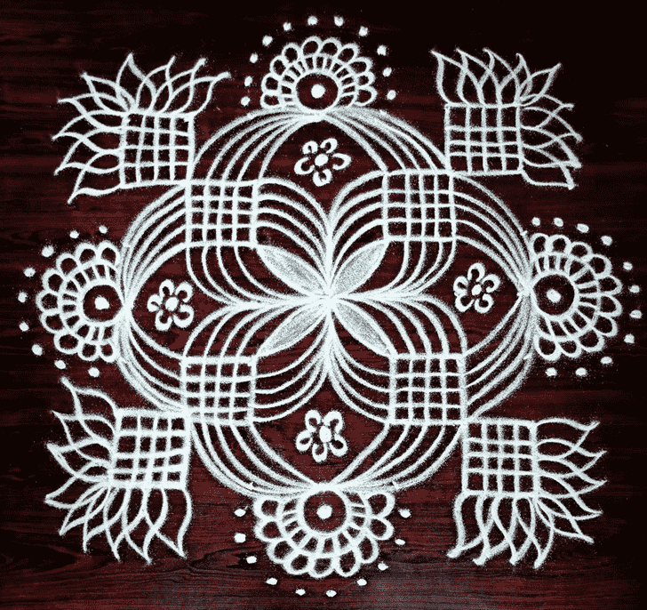 Delicate Magha Amavasya Rangoli