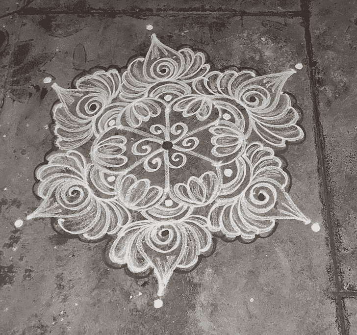 Exquisite Magha Amavasya Rangoli