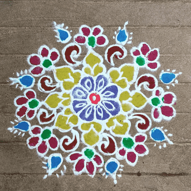 Inviting Magha Amavasya Rangoli