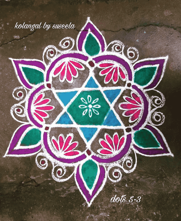 Slightly Magha Amavasya Rangoli