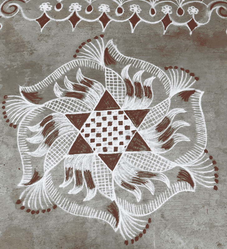 Lovely Magha Purnima Rangoli Design