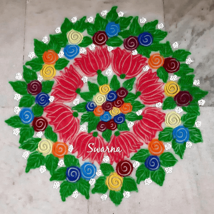 Shapely Magha Purnima Rangoli