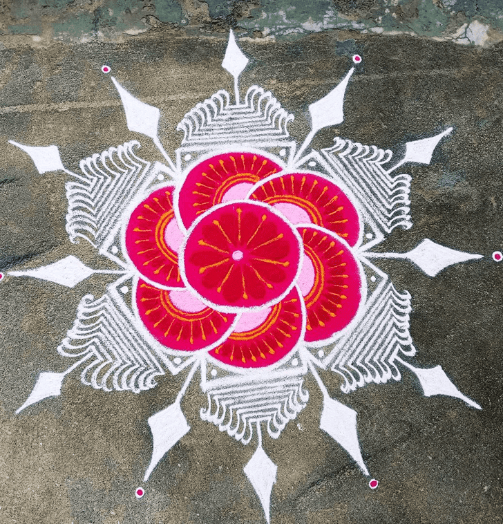 Slightly Magha Purnima Rangoli