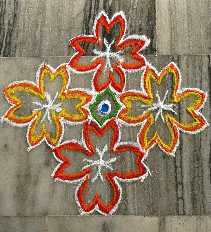 Splendid Magha Purnima Rangoli