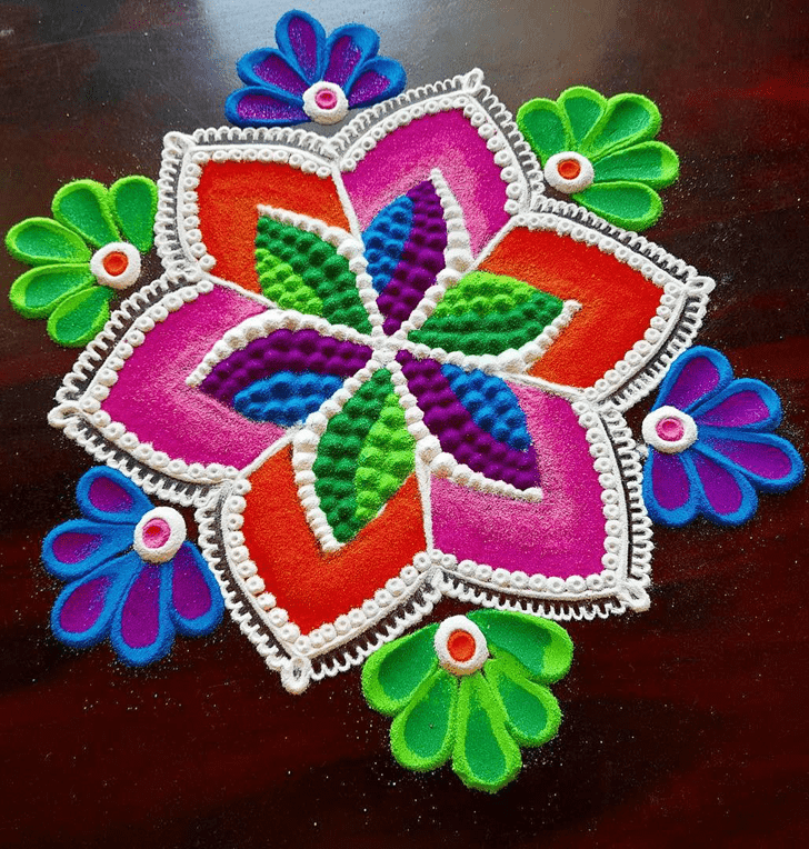 Superb Magha Purnima Rangoli