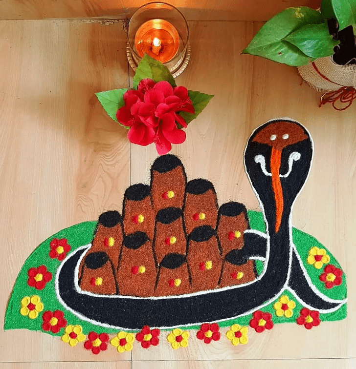 Comely Mahadev Rangoli