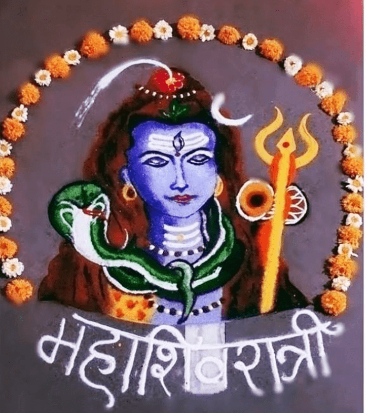 Gorgeous Mahadev Rangoli