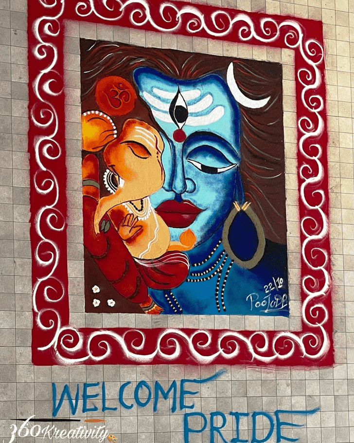 Grand Mahadev Rangoli