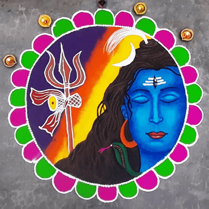 Awesome Mahadev Rangoli