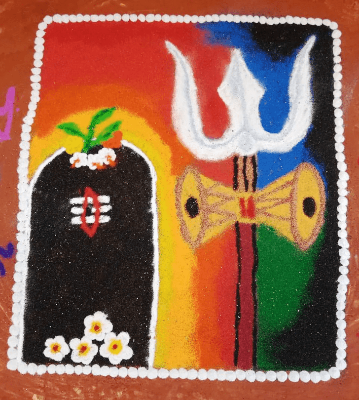 Lovely Mahadev Rangoli Design