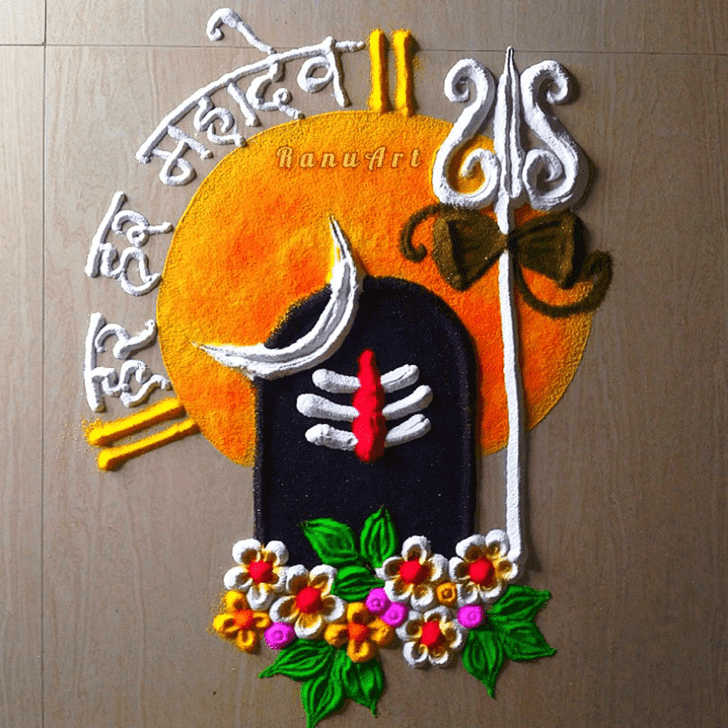 Marvelous Mahadev Rangoli