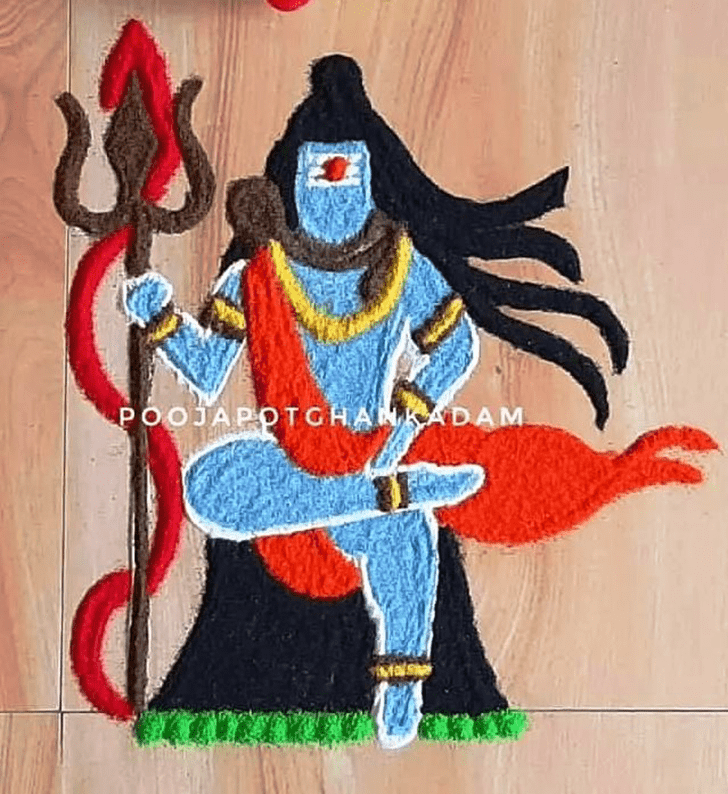 Superb Mahadev Rangoli