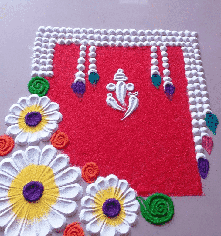 Lovely Margashirsha Amavasya Rangoli Design