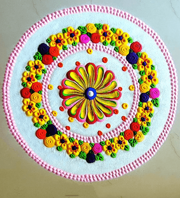 Pretty Margashirsha Amavasya Rangoli