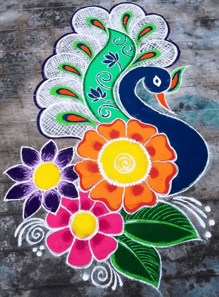 Fetching Mayur Rangoli