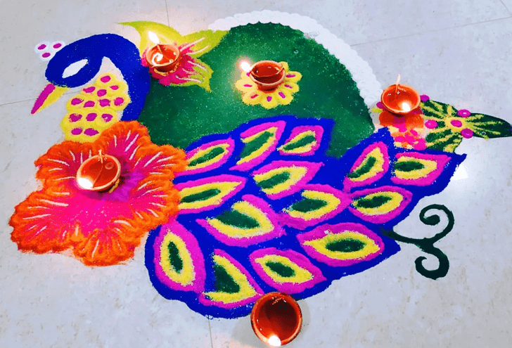 Gorgeous Mayur Rangoli